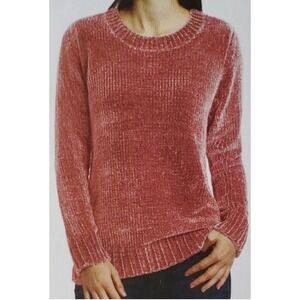 Orvis Pink Chenille Cable Knit Sweater Size Small